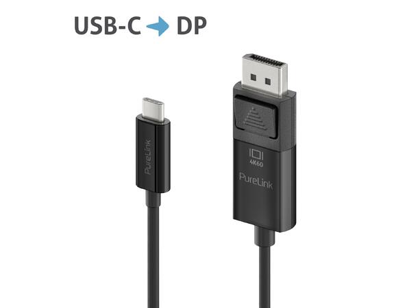 USB-C til DisplayPort kabel 4K60 2m PureLink, iSeries Sort 