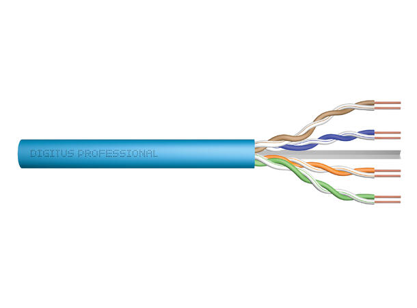 Kat6a U/UTP kabel 500MHz AWG23/1 Blå, Dca,Halogenfri, 305mT 